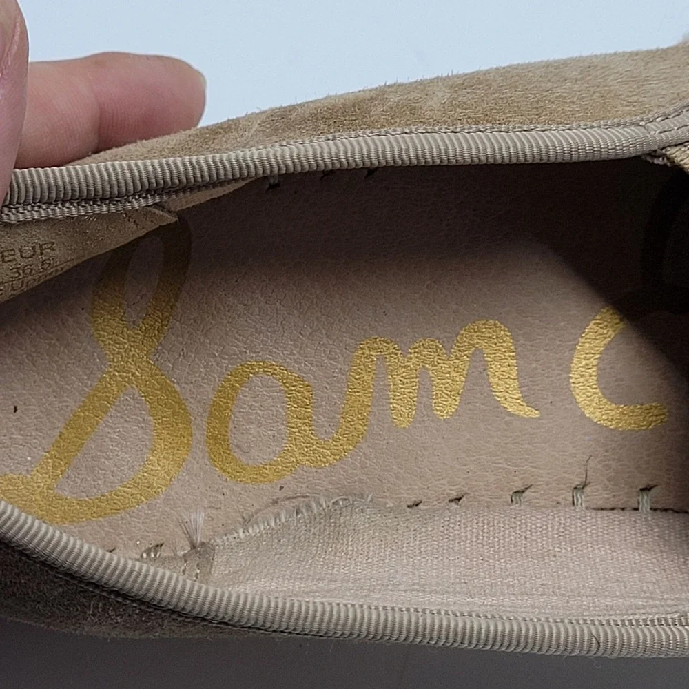 Sam Edelman Suede Leather Carrin‎ Espadrille Flat Shoes 6.5 Tan Casual Slip-On